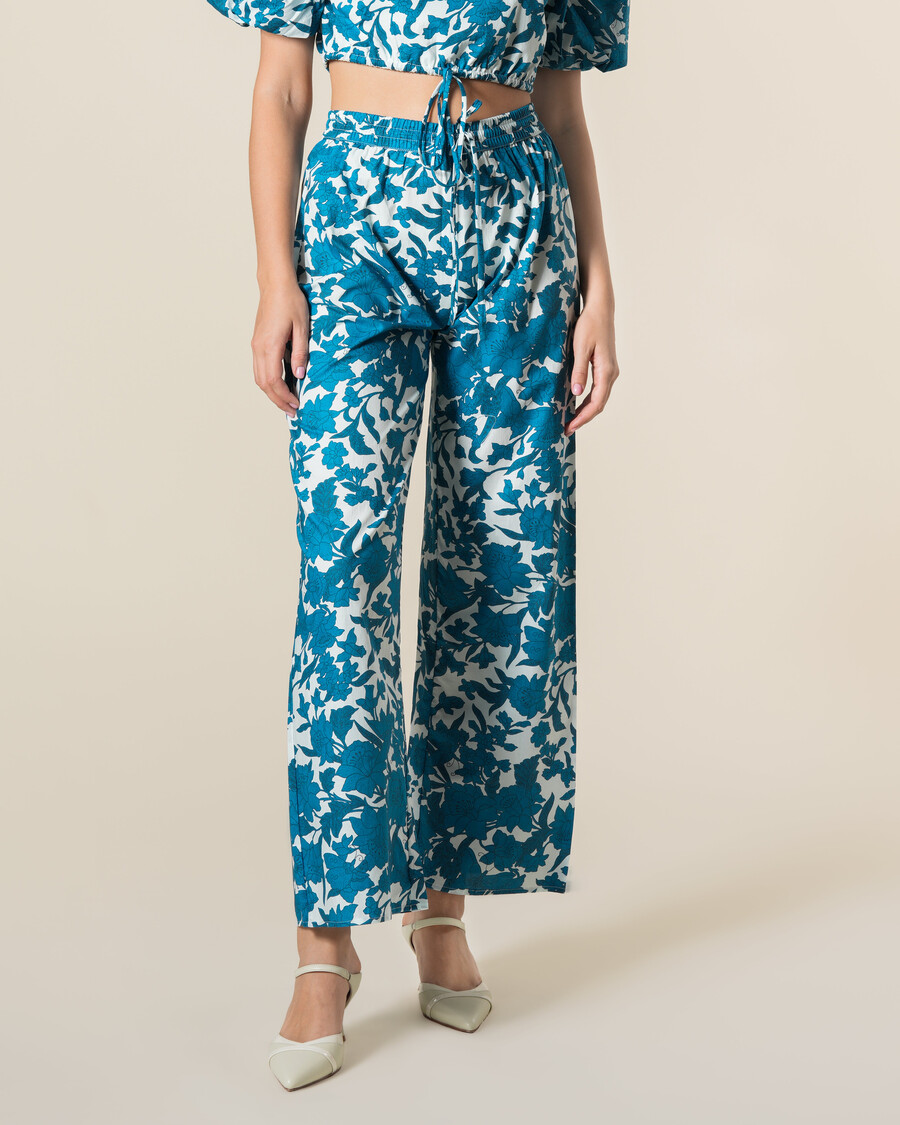 baumwollhose mit blumenmuster