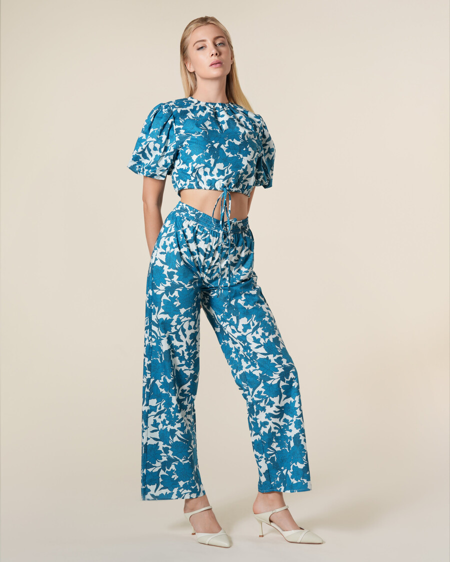 baumwollhose mit blumenmuster
