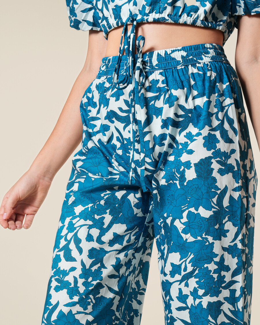 baumwollhose mit blumenmuster