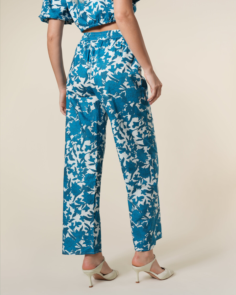 baumwollhose mit blumenmuster