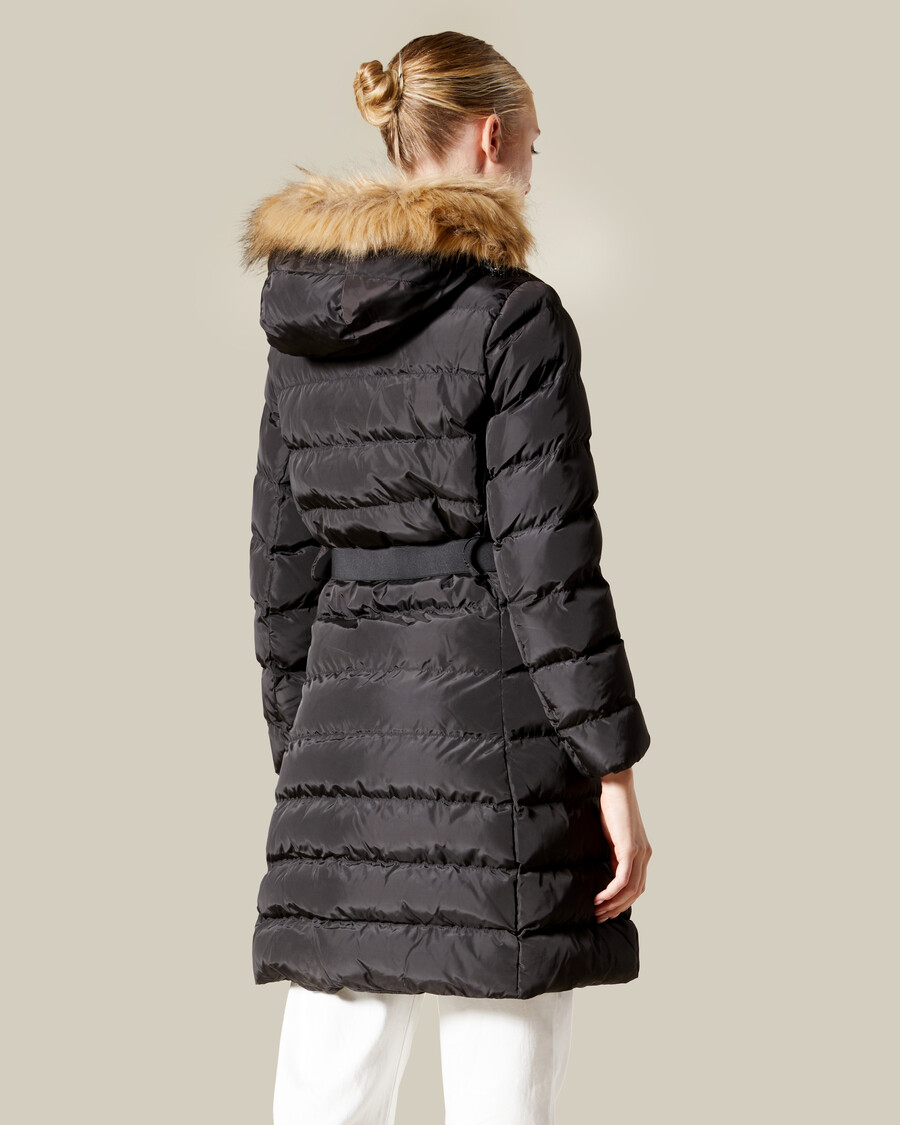 steppjacke mit kapuze aus kunstpelz