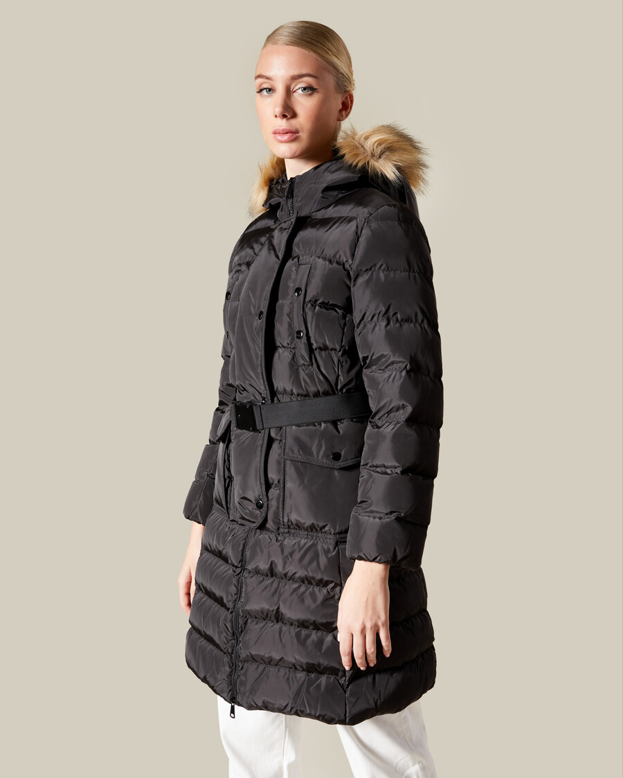 steppjacke mit kapuze aus kunstpelz