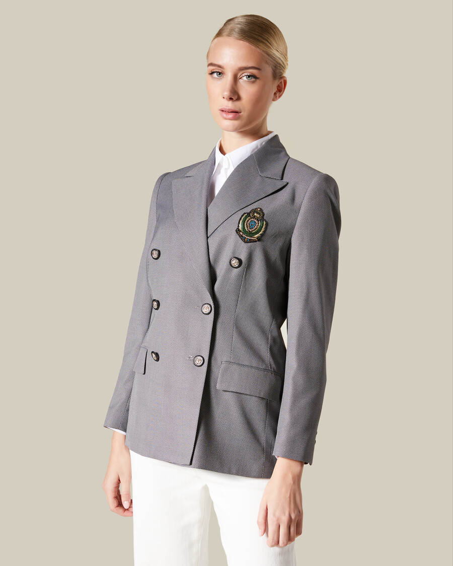 anzugjacke mit emblem-patch