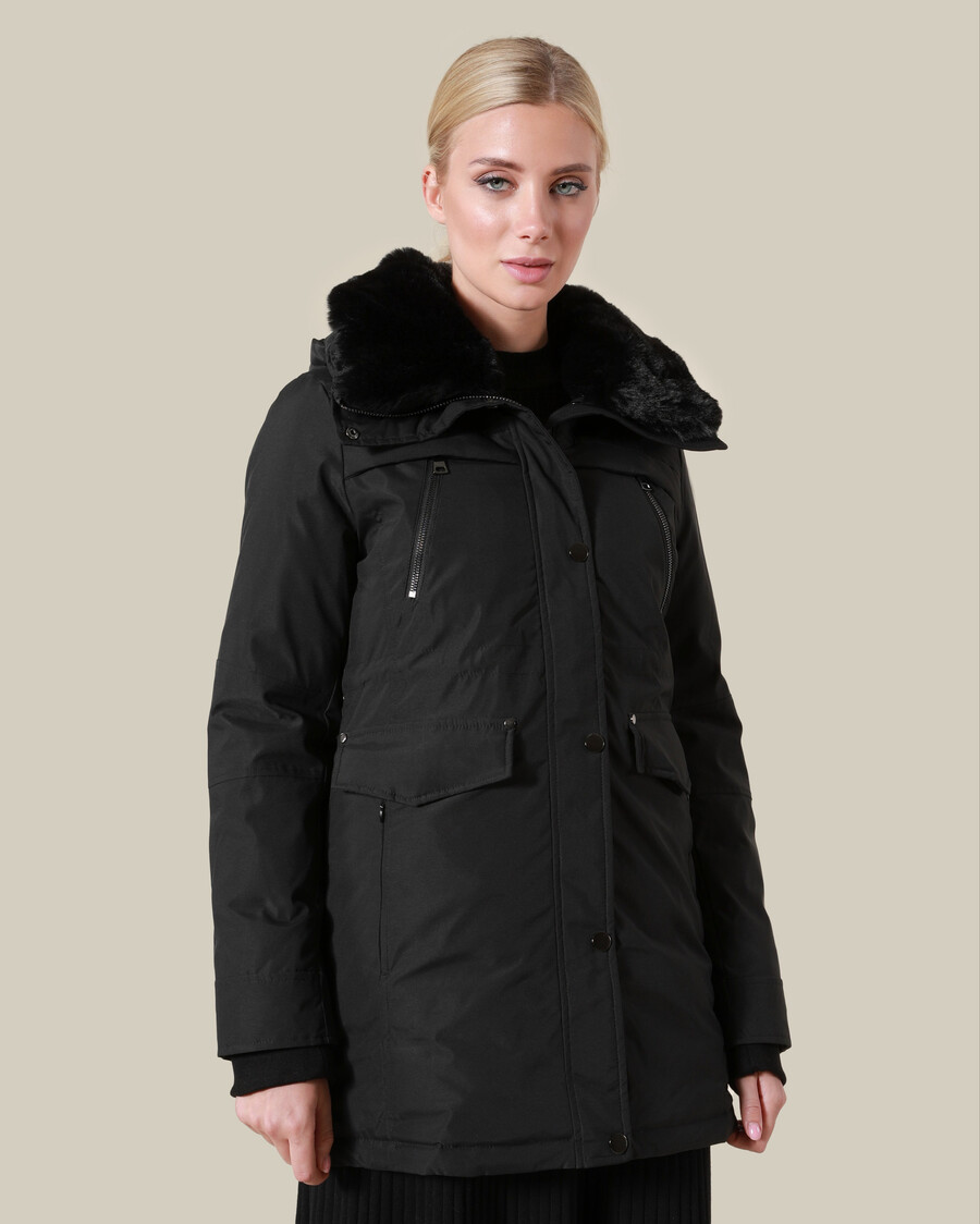 winterjacke mit pelzbesatz