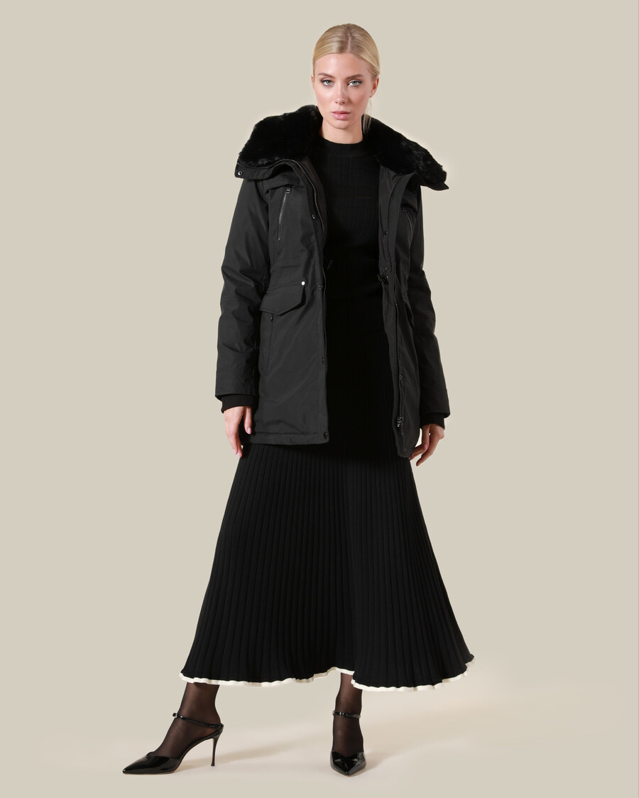 winterjacke mit pelzbesatz