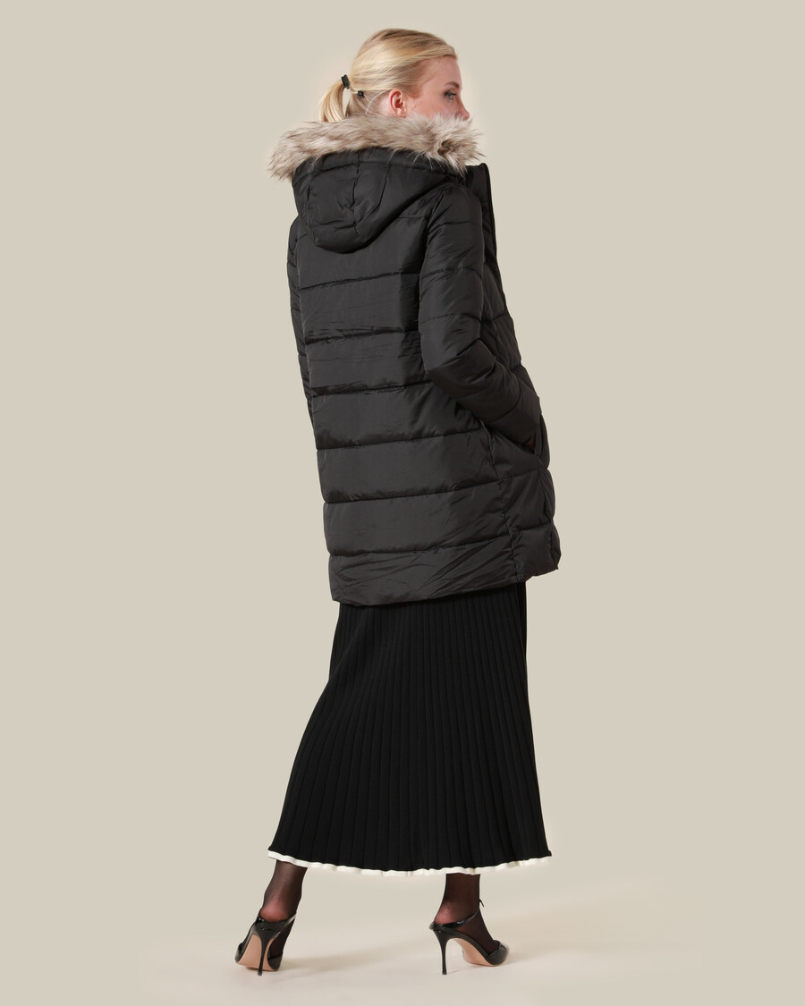 daunenjacke mit pelzbesatz