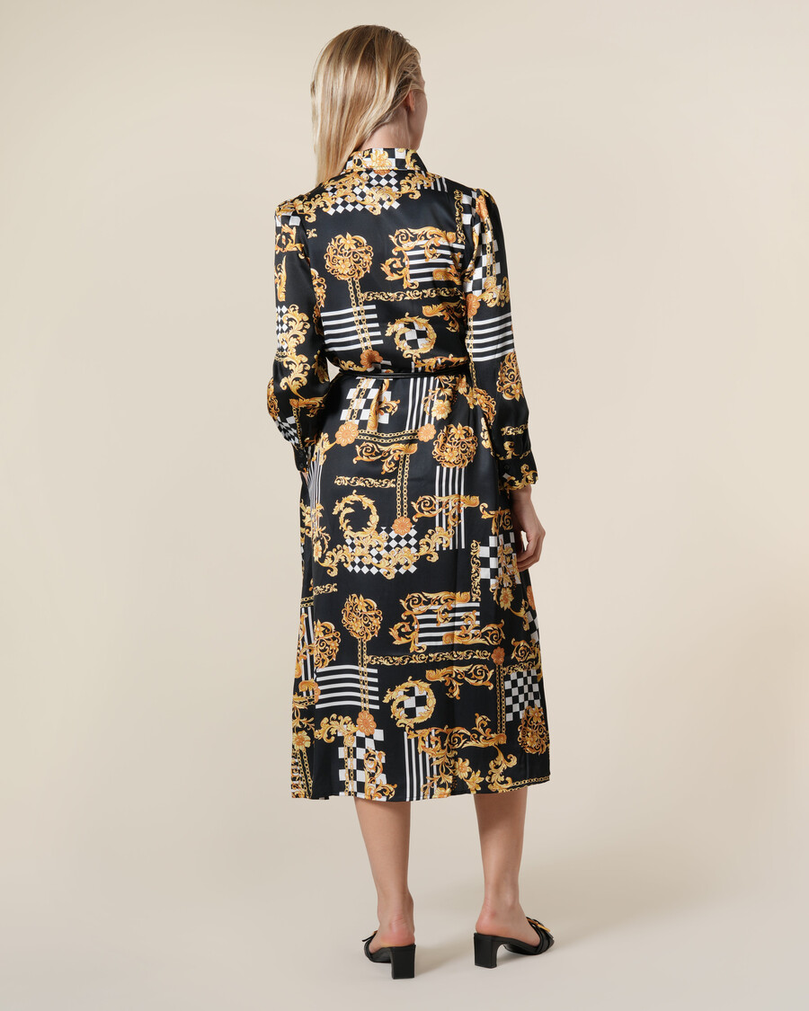 midikleid mit geometrischem barockmuster
