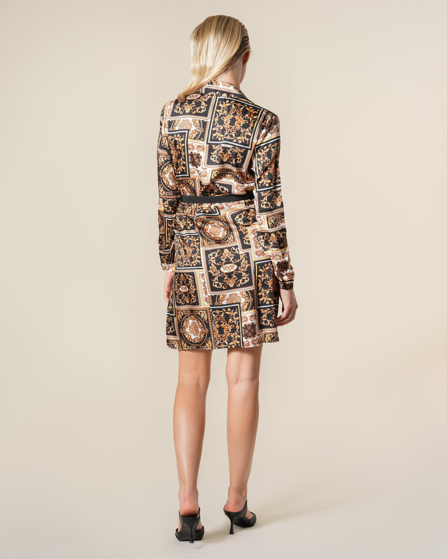 minikleid mit schlangen- und barockmuster