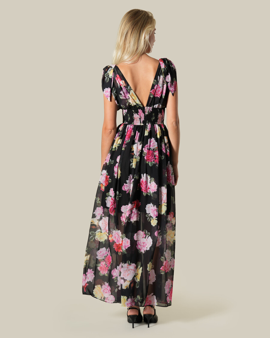 maxikleid mit floralem transparentem effekt