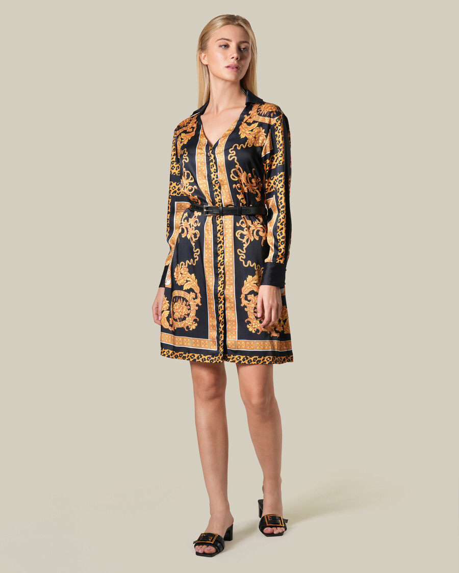 minikleid mit leopardenmuster im barockstil