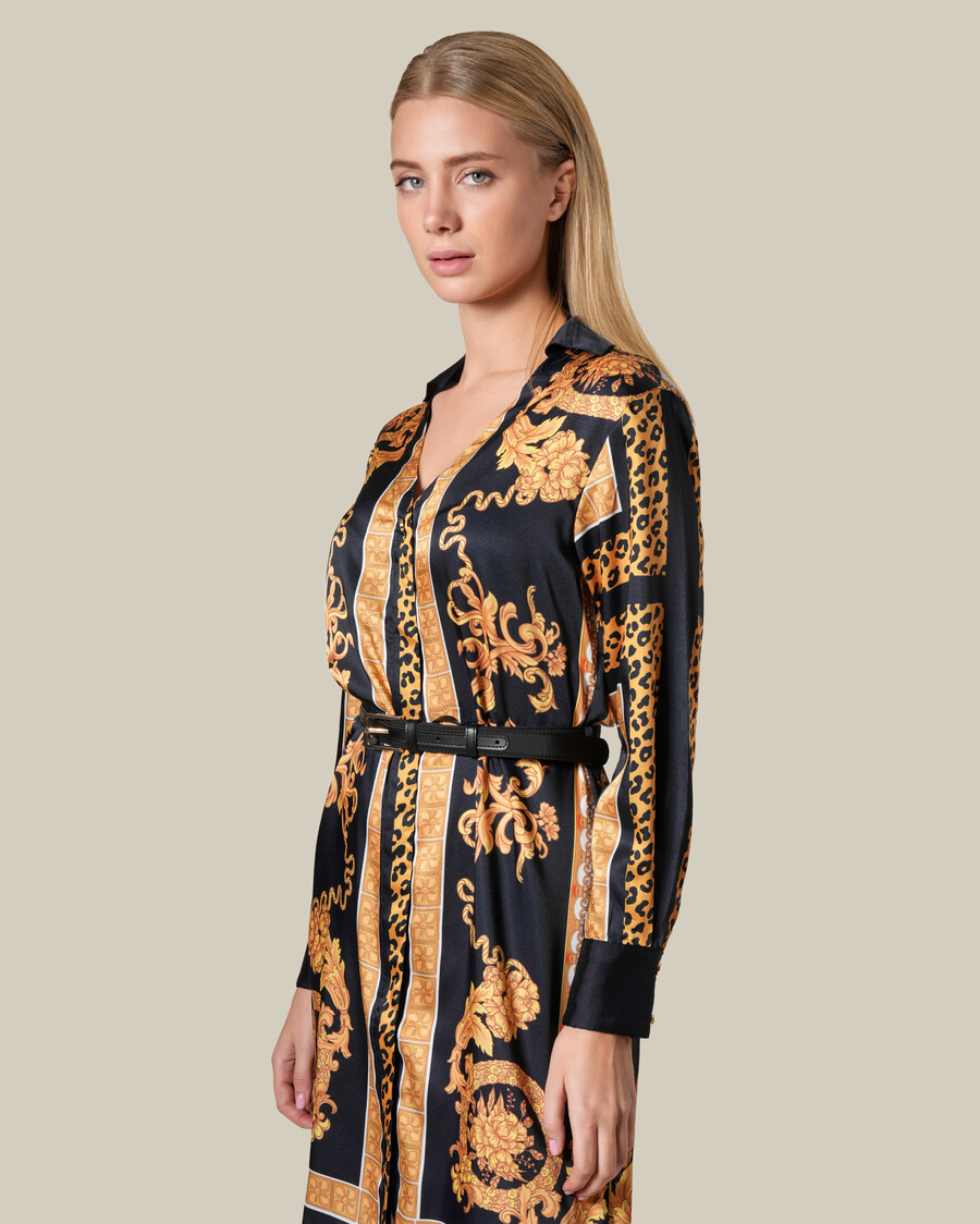minikleid mit leopardenmuster im barockstil