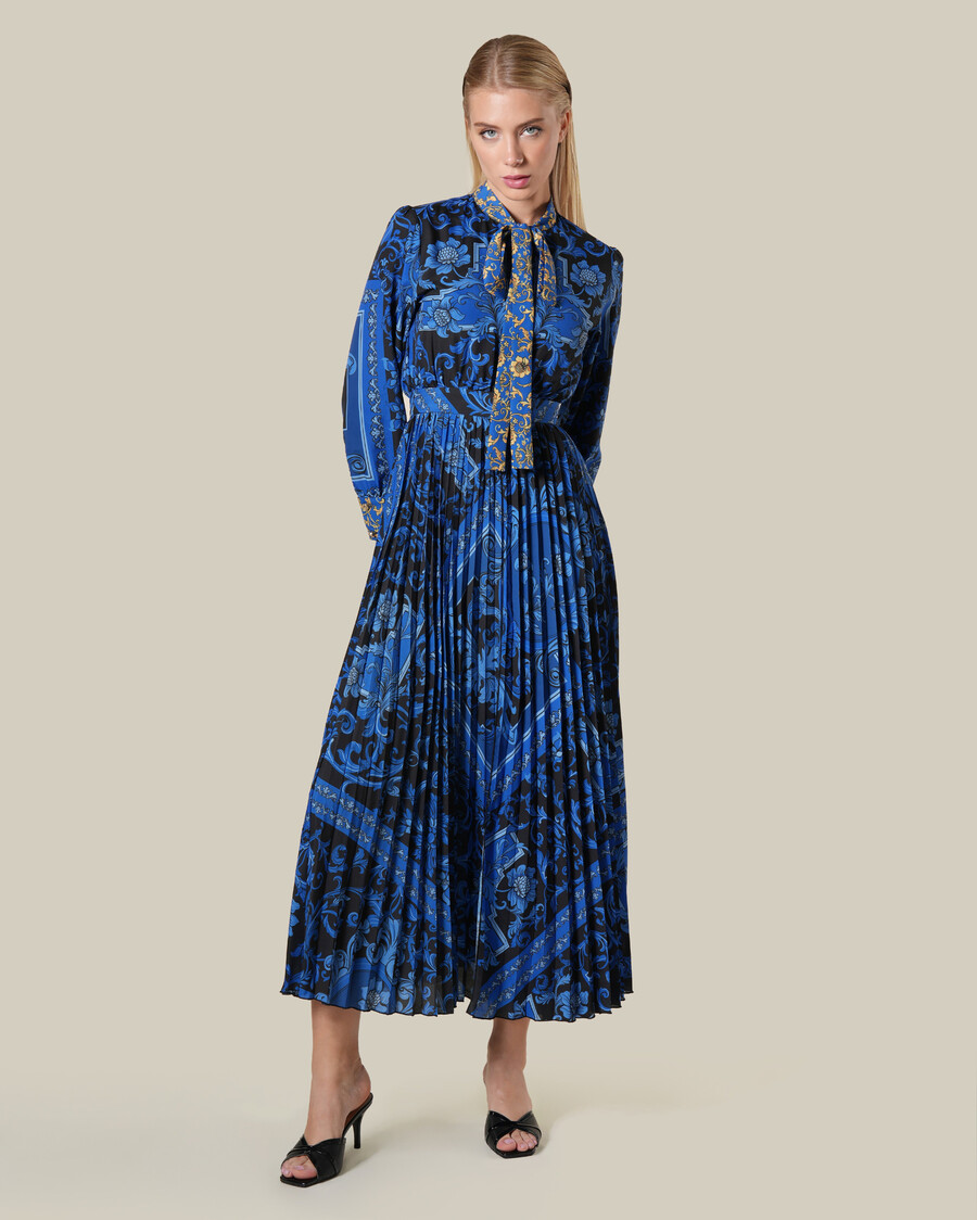maxikleid mit floralem barockmuster
