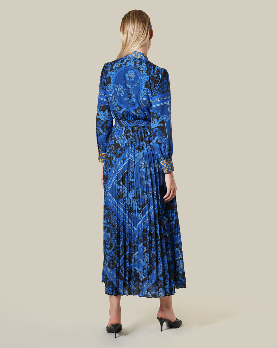 maxikleid mit floralem barockmuster