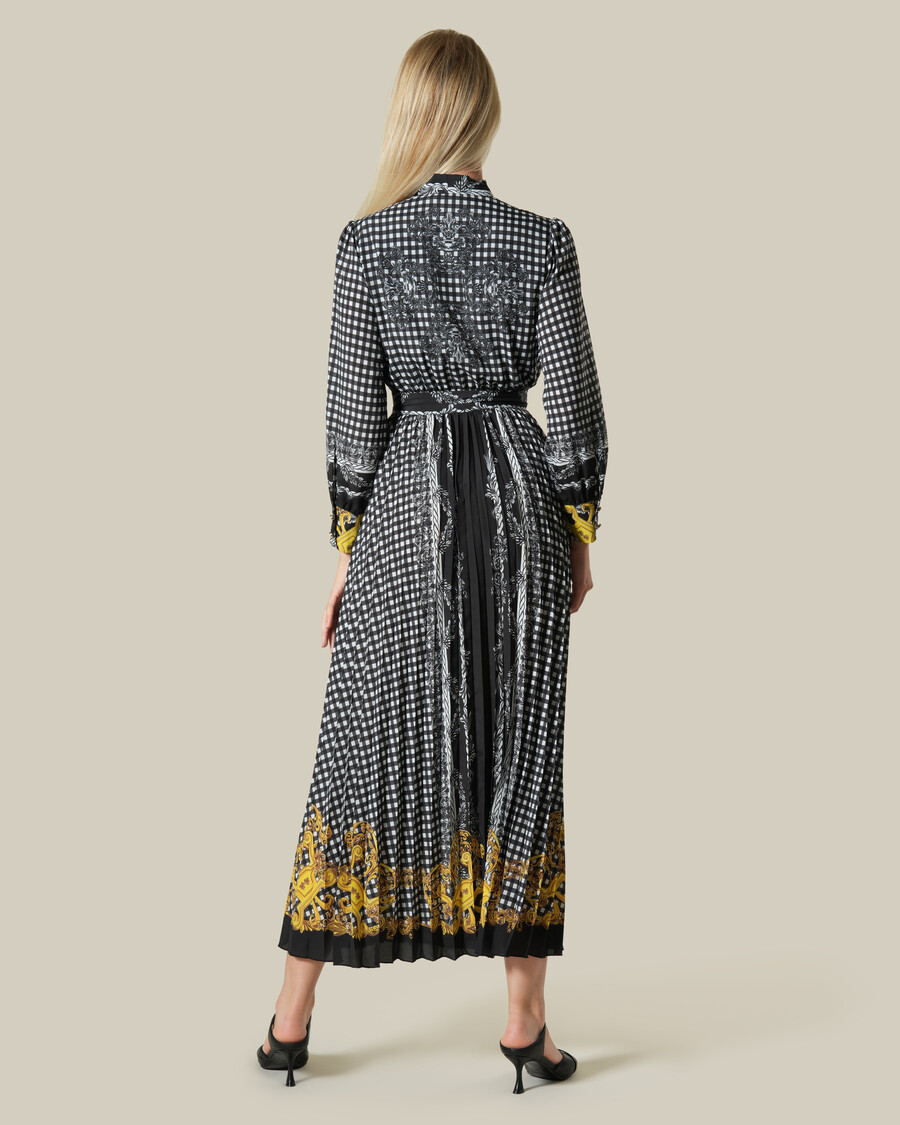 maxikleid mit kariertem barockmuster