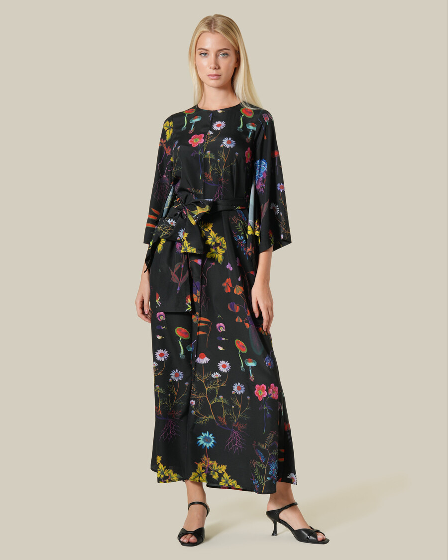 maxikleid mit mehrfarbigem blumenmuster