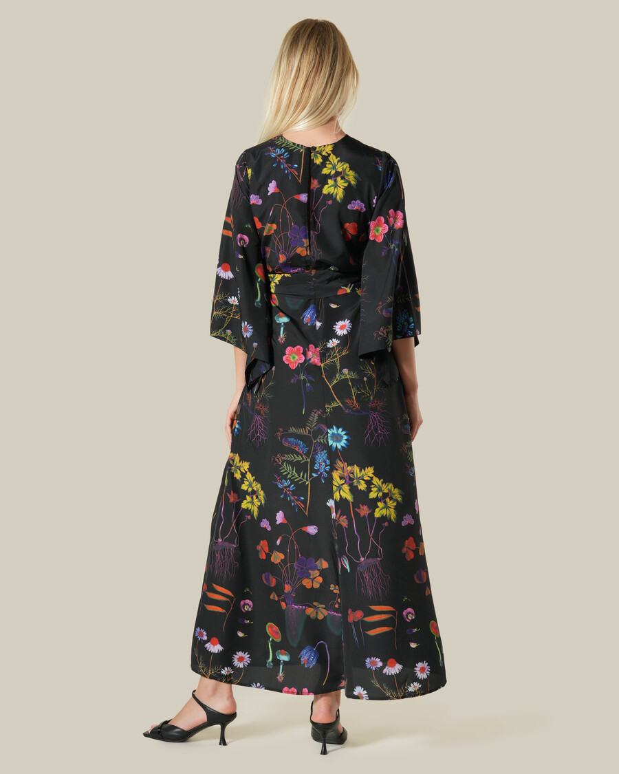 maxikleid mit mehrfarbigem blumenmuster
