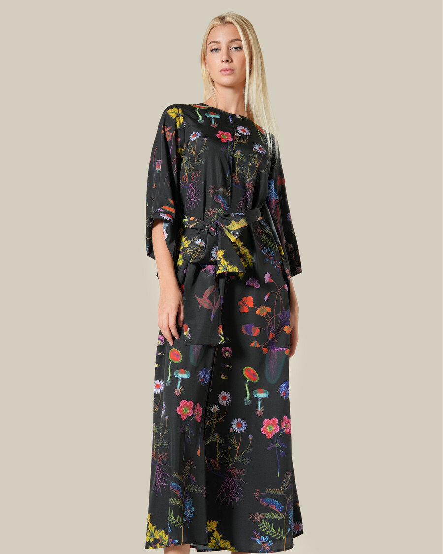 maxikleid mit mehrfarbigem blumenmuster