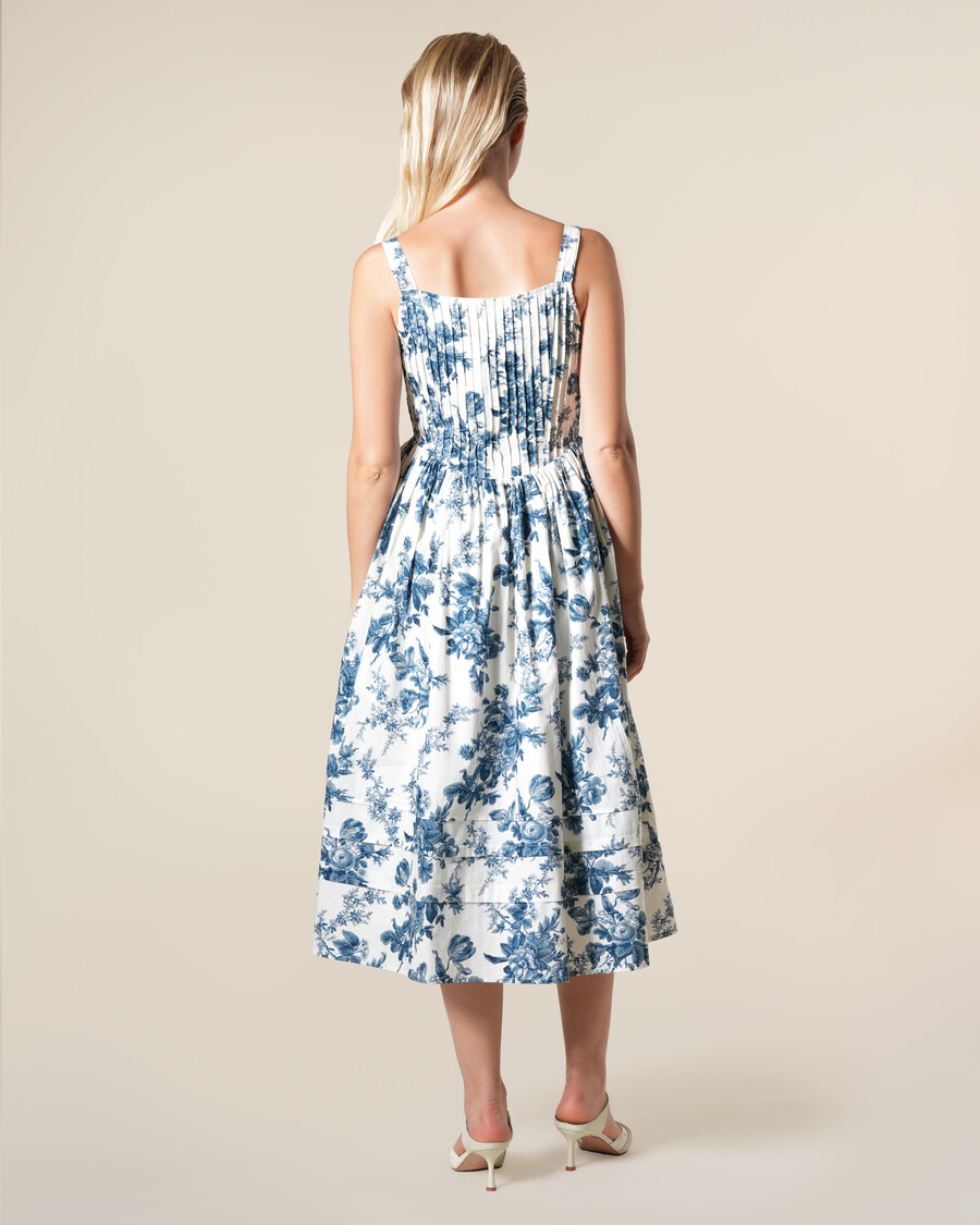 midikleid aus baumwolle mit blumenmuster