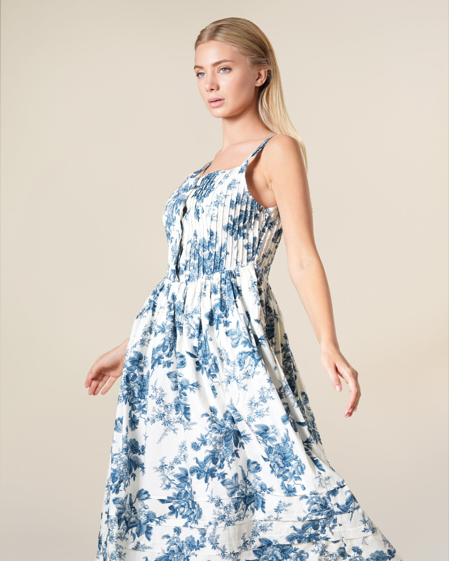 midikleid aus baumwolle mit blumenmuster