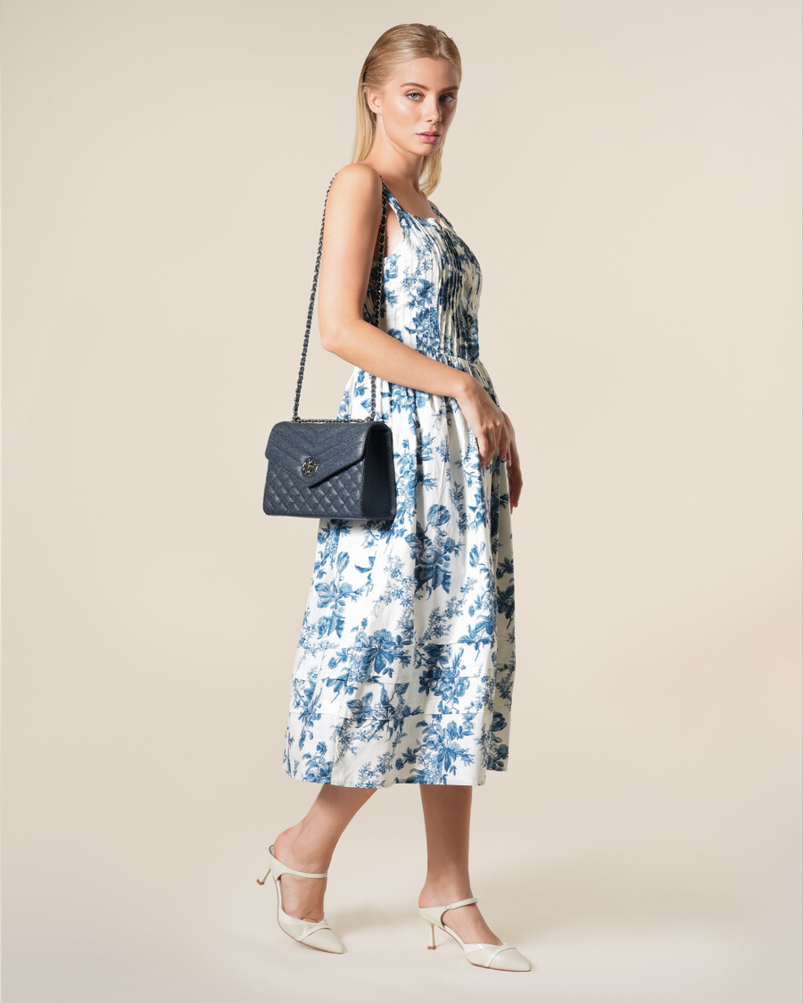 midikleid aus baumwolle mit blumenmuster