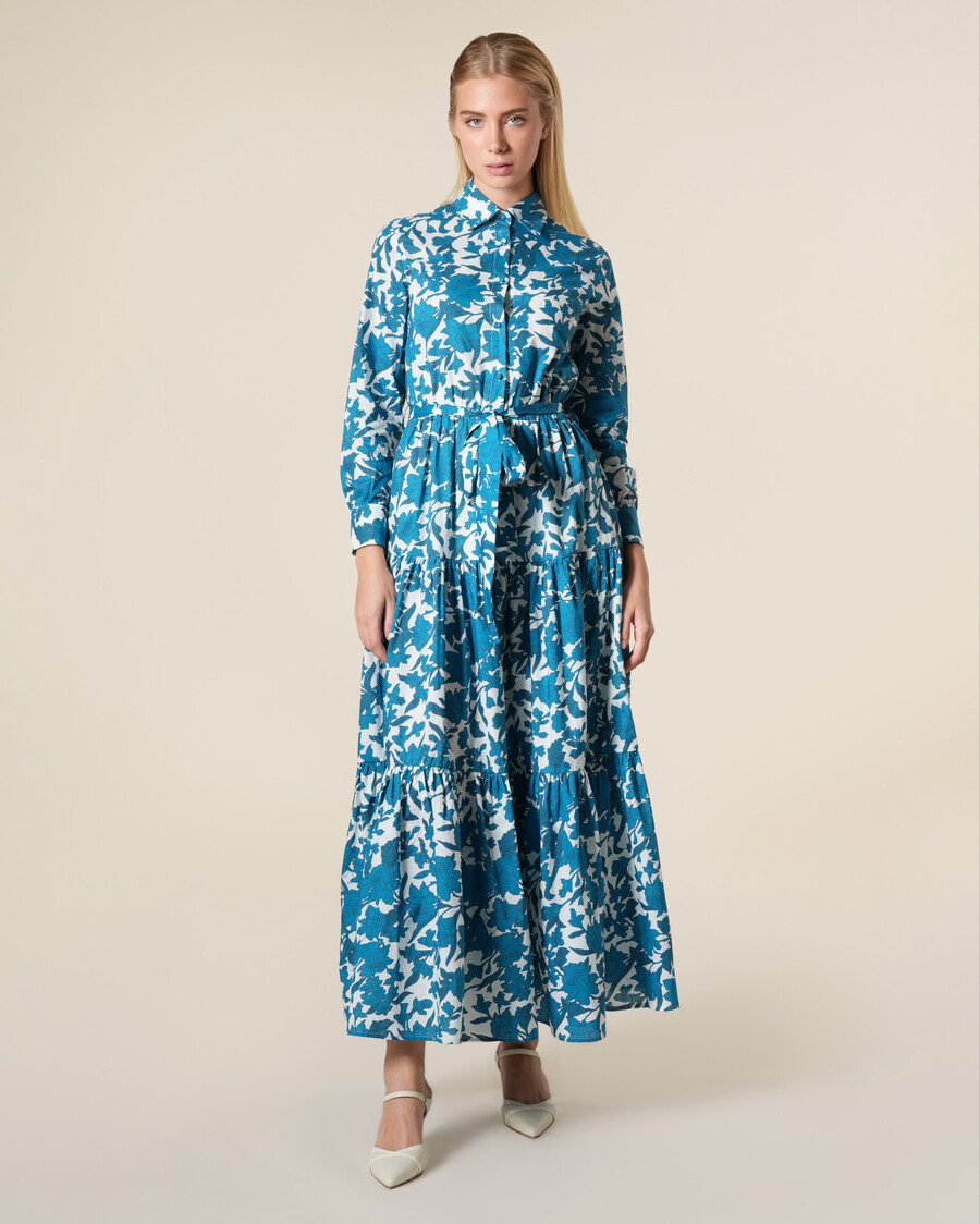 geblümtes maxikleid aus baumwolle