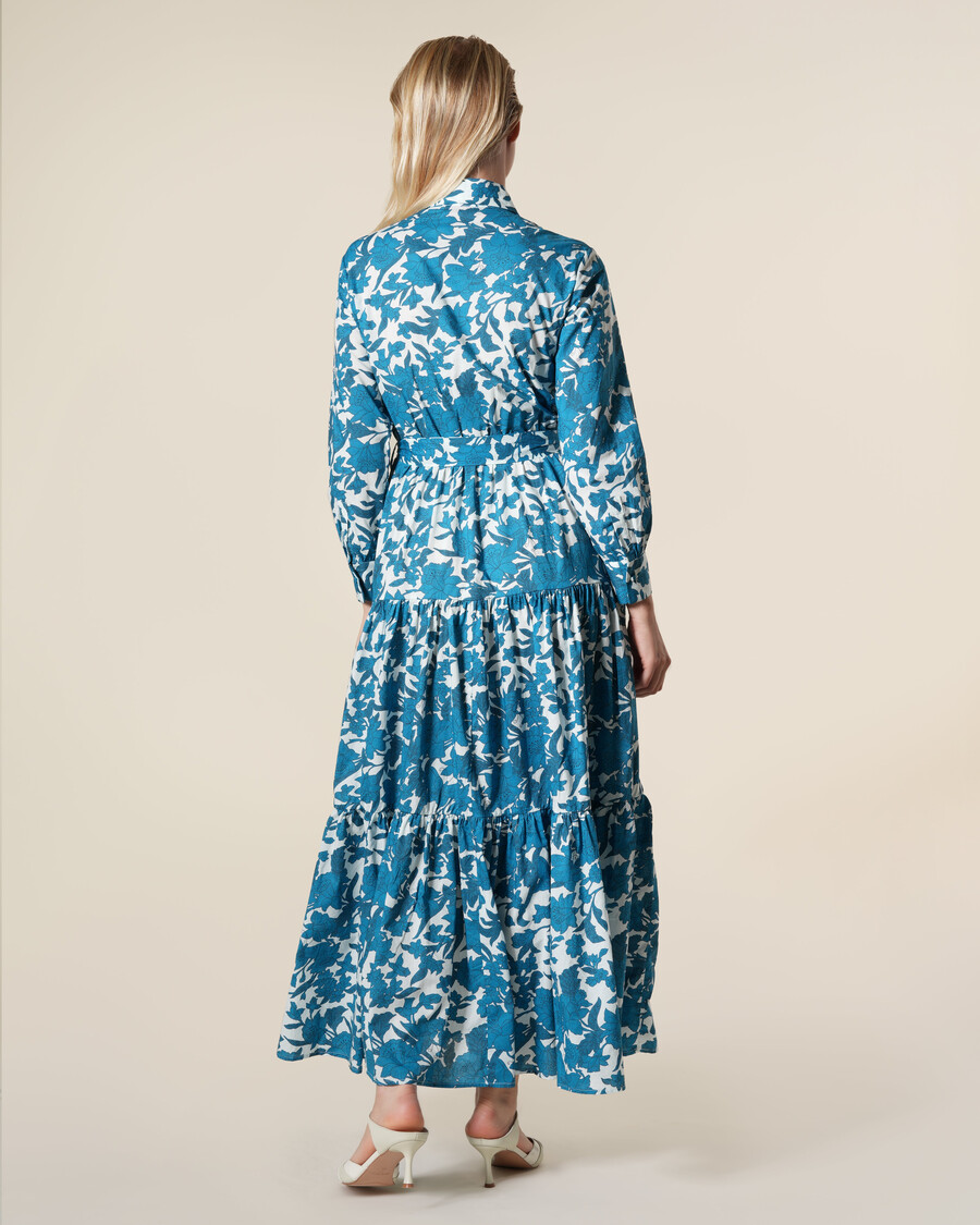 geblümtes maxikleid aus baumwolle