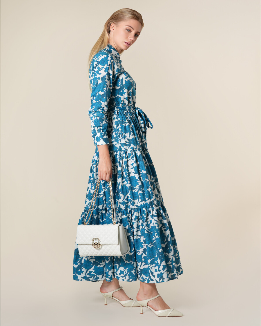 geblümtes maxikleid aus baumwolle