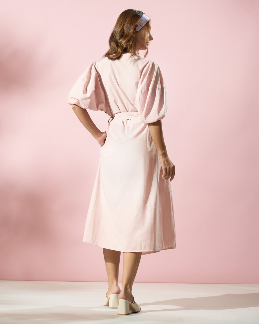midikleid mit puffärmeln