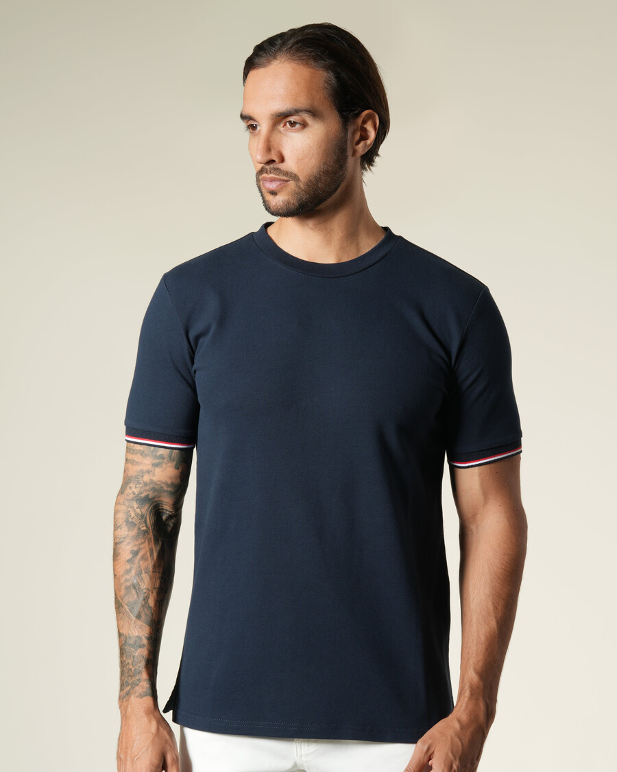 gestreiftes t-shirt mit bündchen